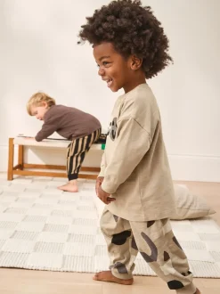 Pyjama's|Nachtkleding En Pyjama's*Next - Verpakking van 3 oversized pyjama's 3 (9mnd -10jr) Bruin/Crème Blij gezicht