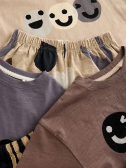 Pyjama's|Nachtkleding En Pyjama's*Next - Verpakking van 3 oversized pyjama's 3 (9mnd -10jr) Bruin/Crème Blij gezicht