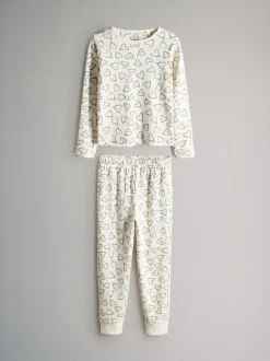 Nachtkleding En Pyjama's|Pyjama's|The Set - verpakking van 4 behaaglijke katoenen jersey pyjama's Bruin/crèmekleurig