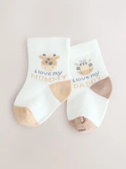 Sokken En Panty's|Sokken|Next - Verpakking van 2 paar babysokken (0 mnd-2 jr) Bruin/crèmekleurig