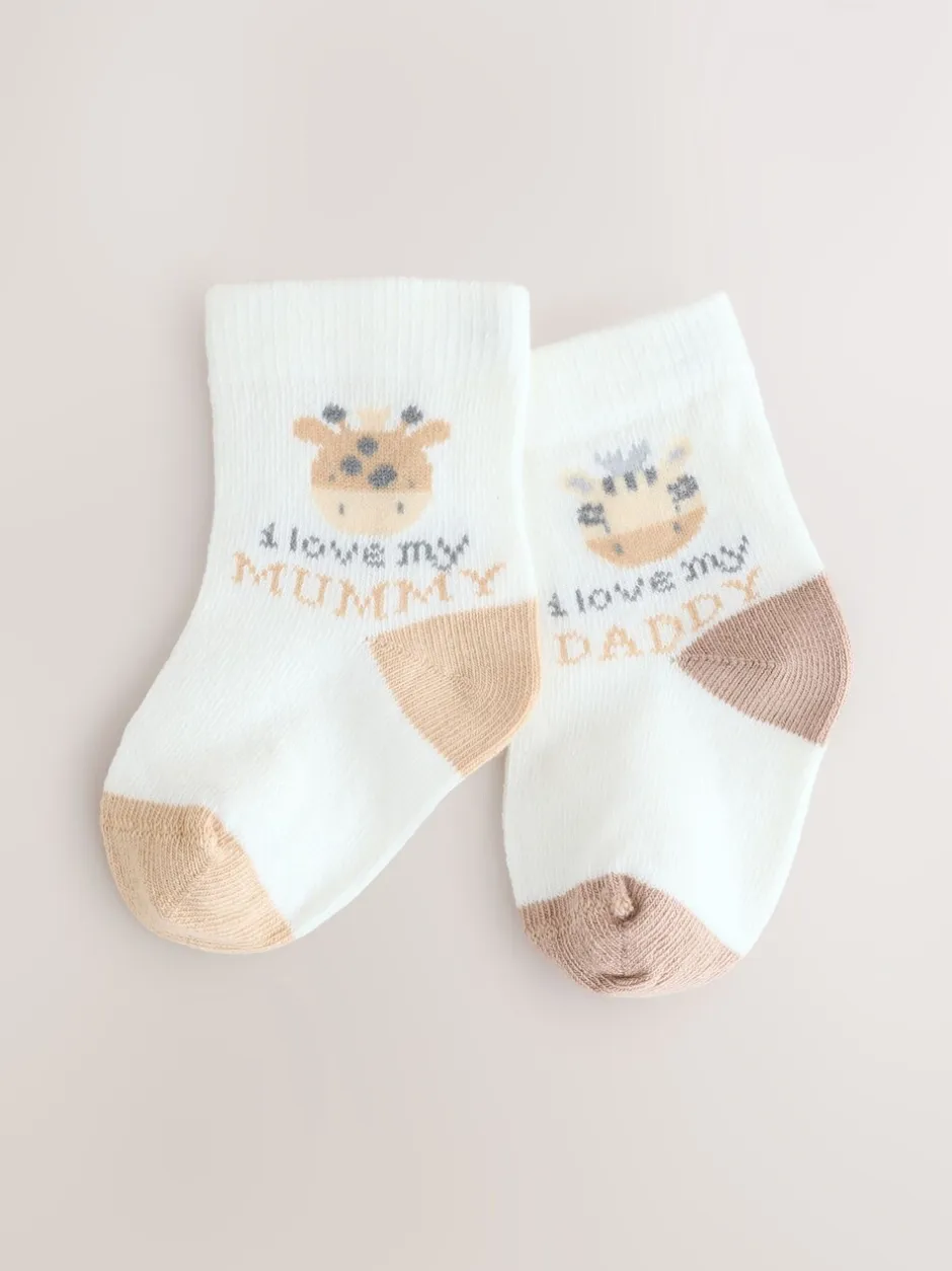 Sokken En Panty's|Sokken|Next - Verpakking van 2 paar babysokken (0 mnd-2 jr) Bruin/crèmekleurig