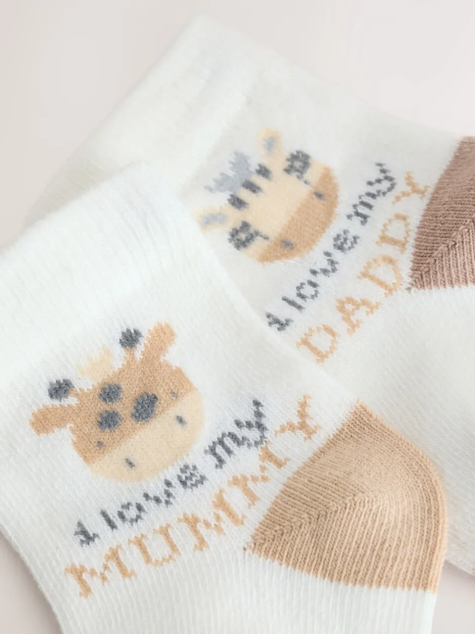 Sokken En Panty's|Sokken|Next - Verpakking van 2 paar babysokken (0 mnd-2 jr) Bruin/crèmekleurig