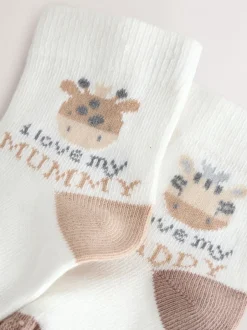 Sokken En Panty's|Sokken|Next - Verpakking van 2 paar babysokken (0 mnd-2 jr) Bruin/crèmekleurig