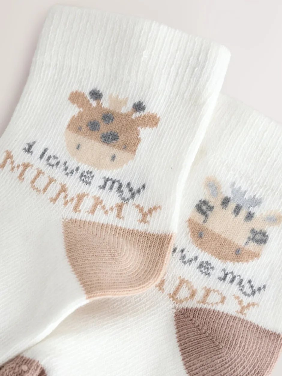 Sokken En Panty's|Sokken|Next - Verpakking van 2 paar babysokken (0 mnd-2 jr) Bruin/crèmekleurig