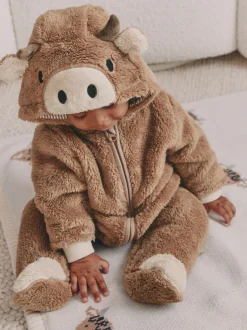 Jassen, Jacks En Kinderwagenpakjes|Jassen En Jacks*Next Bruine Hamish met capuchon - Baby fleece skipak (0-18mnd)