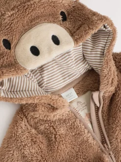 Jassen, Jacks En Kinderwagenpakjes|Jassen En Jacks*Next Bruine Hamish met capuchon - Baby fleece skipak (0-18mnd)
