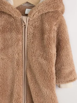 Jassen, Jacks En Kinderwagenpakjes|Jassen En Jacks*Next Bruine Hamish met capuchon - Baby fleece skipak (0-18mnd)