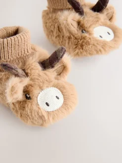 Boots*Next Bruine Hamish The Highland Cow - Baby Sokken Top Boots (0-18mnd)