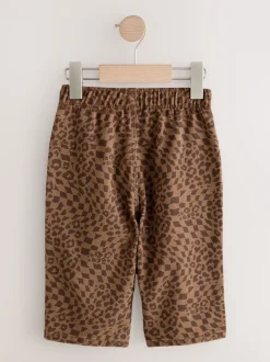 Broeken En Chino's*Next Bruine luipaardprint - Wijde broek met elastische taille (3mnd-7jr)