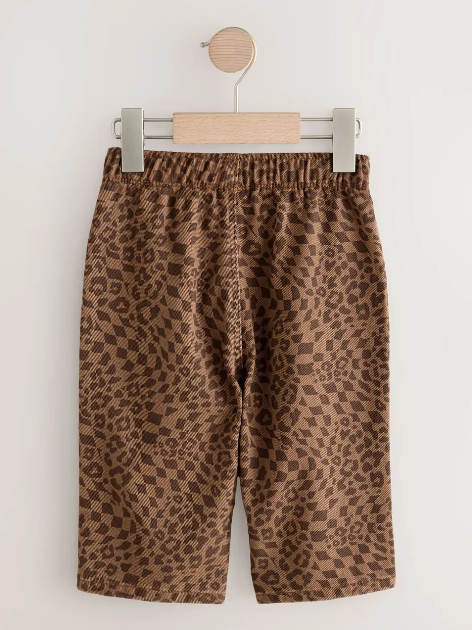 Broeken En Chino's*Next Bruine luipaardprint - Wijde broek met elastische taille (3mnd-7jr)
