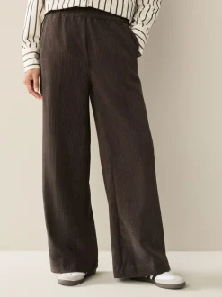Broeken*Next Bruin/khaki - Wide Leg Soft Cord Trousers 2 Pack