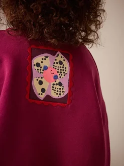 Truien En Breisels|Sweaters En Hoody´S|Next Burgundy Red Zebra - Sweatshirt met ronde hals (3 mnd-7 jr)