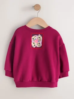 Truien En Breisels|Sweaters En Hoody´S|Next Burgundy Red Zebra - Sweatshirt met ronde hals (3 mnd-7 jr)