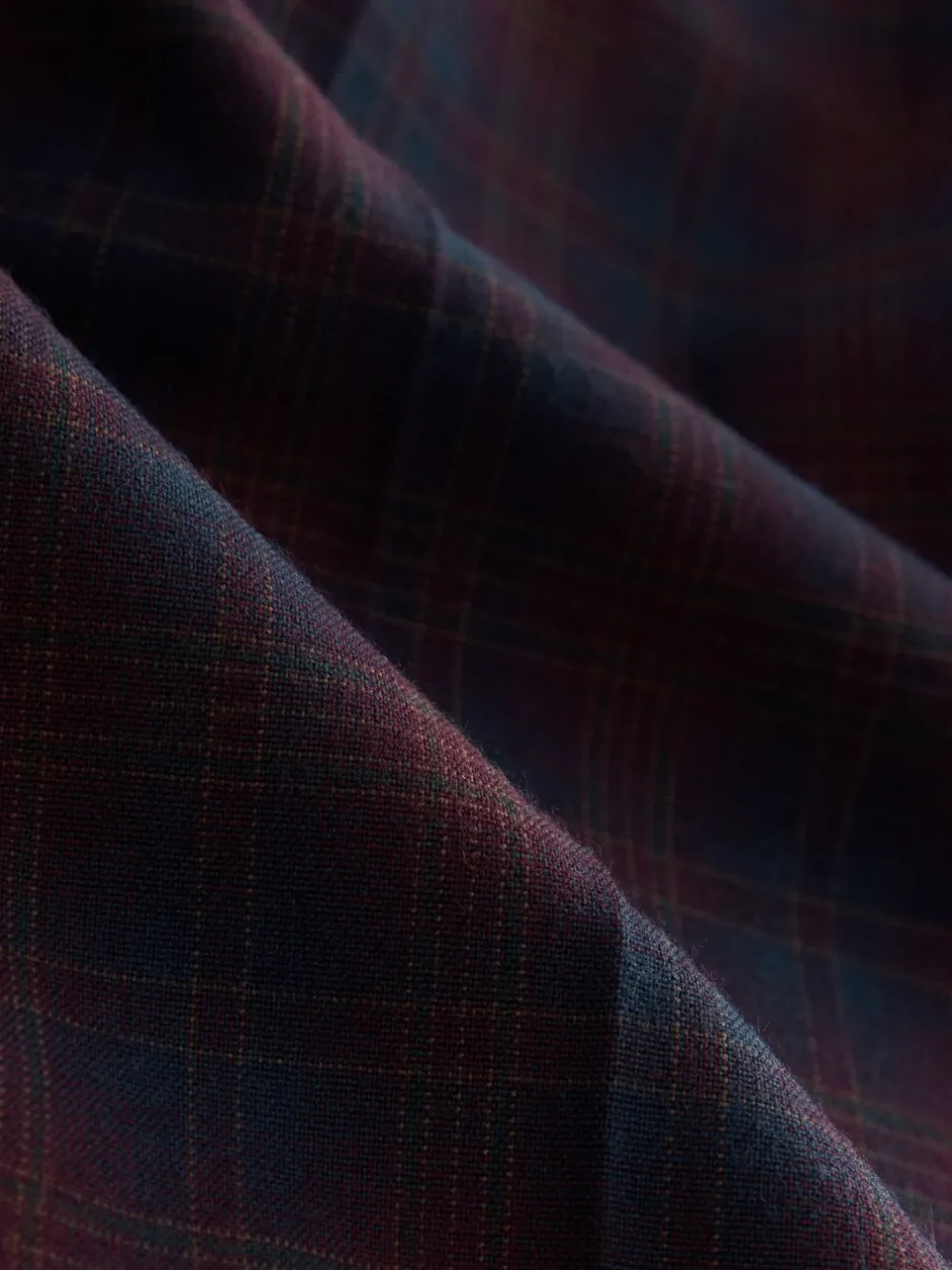 Kostuums En Werkkleding|Broeken*Next Burgundy Red/Navy Blue Check - Ruit Wijde pijpen Tailored Broeken
