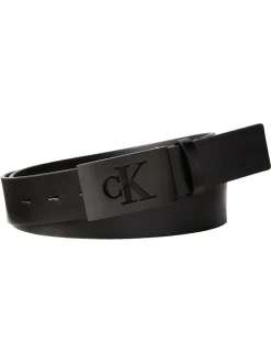 Riemen En Bretels|Calvin Klein Plaque Smooth Leather Belt