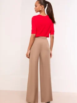 Broeken|Lipsy Camel - - Broek met wijde pijpen en hoge taille