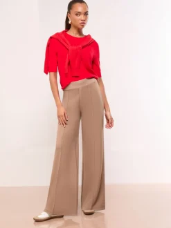 Broeken|Lipsy Camel - - Broek met wijde pijpen en hoge taille