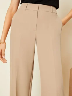Kostuums En Werkkleding*Love & Roses Camel - broek met wijde pijpen