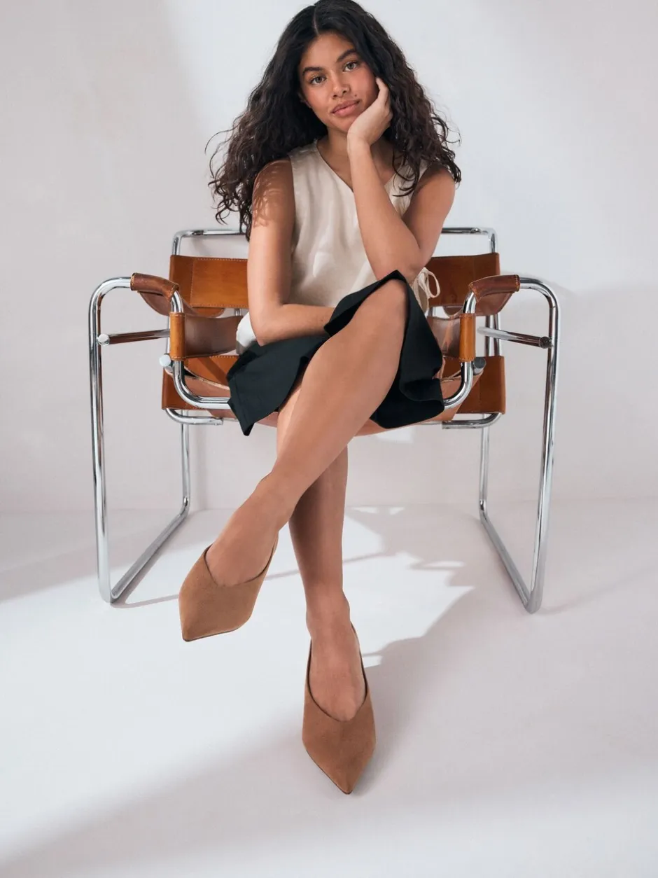 Ruimvallend En Extraruimvallend|Schoenen Met Hakken*Next - Puntige lage naaldhakken schoenen Camel