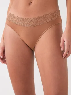 Onderbroeken*Next Caramel-nude - Katoenen kanten slipjes 4 stuks