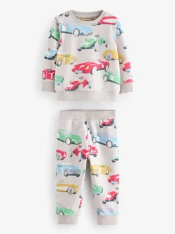 Pyjama's|Nachtkleding En Pyjama's*Next Cath Kidson Rood/Ecru Witte Auto's - Single Cosy Fleece Pyjamas