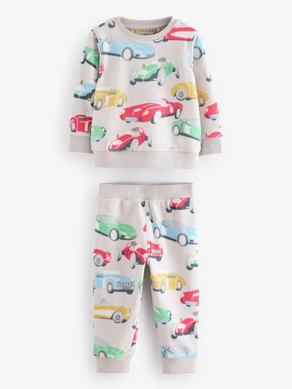 Pyjama's|Nachtkleding En Pyjama's*Next Cath Kidson Rood/Ecru Witte Auto's - Single Cosy Fleece Pyjamas