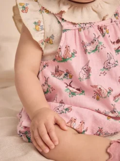Tuinbroeken|Next Cath Kidston roze bloemenprint - Babyromper van bedrukte jersey