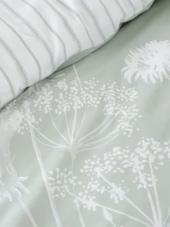 Catherine Lansfield|Catherine Lansfield - Meadowsweet omkeerbare dekbedovertrekset met bloemenprint Groen/wit
