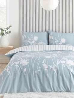 Catherine Lansfield|Catherine Lansfield - Meadowsweet omkeerbare dekbedovertrekset met bloemenprint Blauw