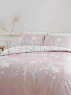 Catherine Lansfield*Catherine Lansfield - Meadowsweet omkeerbare dekbedovertrekset met bloemenprint Lichtroze