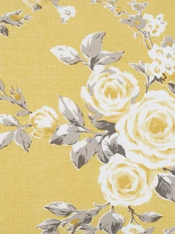 Catherine Lansfield|Catherine Lansfield - Set van Canterbury dekbedovertrek en kussensloop met bloemenprint Okergeel