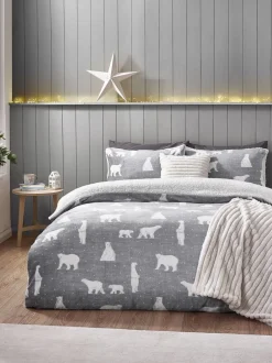 Catherine Lansfield|Catherine Lansfield Cosy Polar Bear Soft Sherpa Duvet Cover Set