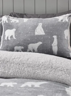 Catherine Lansfield|Catherine Lansfield Cosy Polar Bear Soft Sherpa Duvet Cover Set