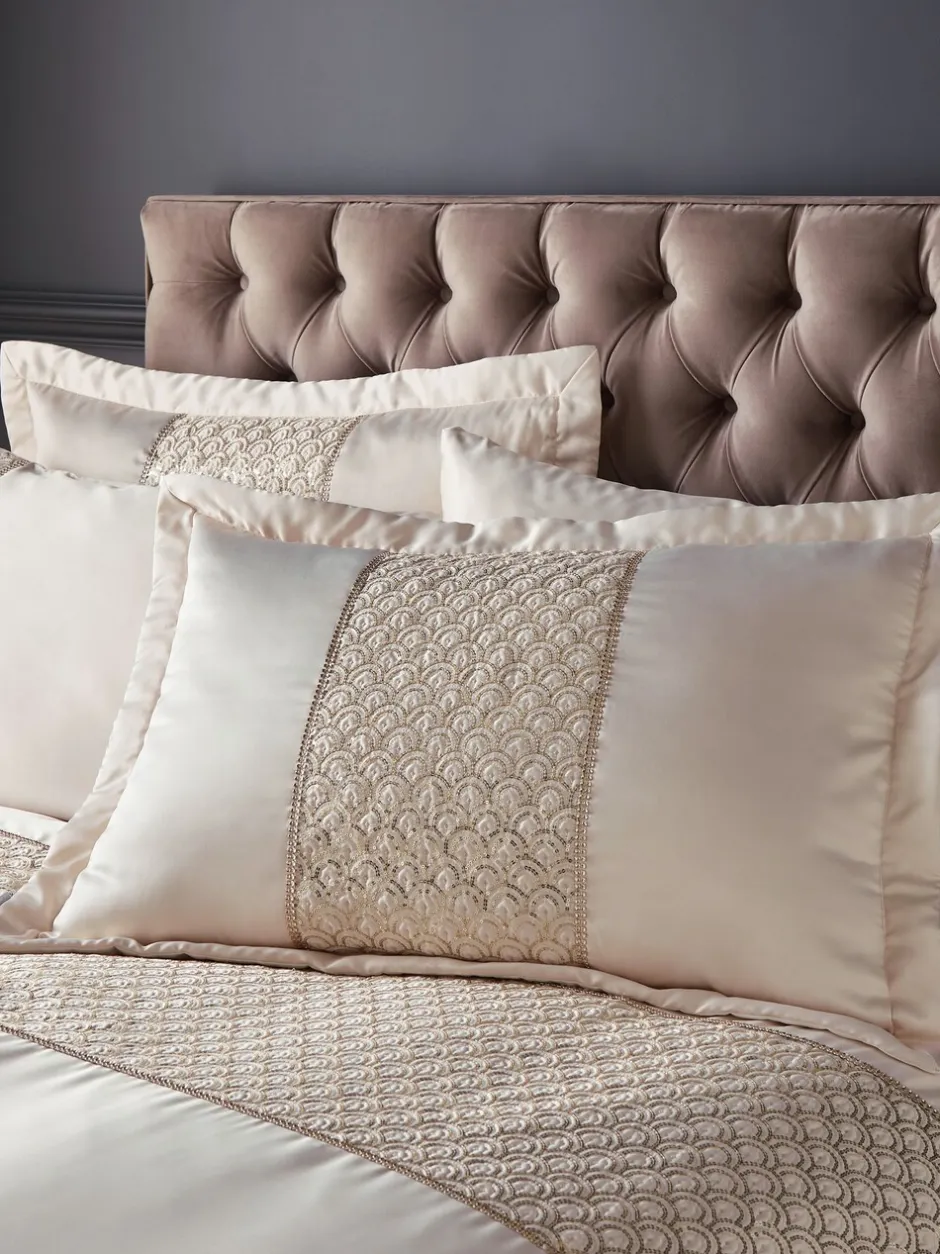 Dekbedden En Kussens*Catherine Lansfield Deco glamour doorgestikte kussenslopen met pailletten