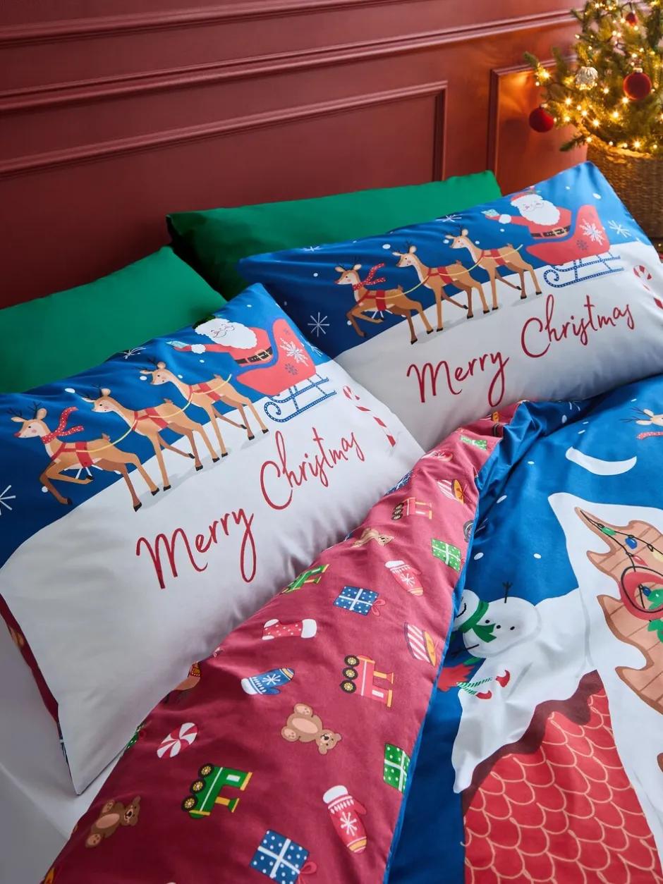 Catherine Lansfield*Catherine Lansfield Dekbedovertrekset met de werkplaats van de kerstman