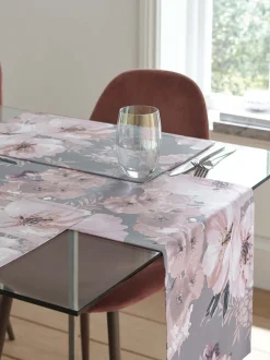Tafellinnen En Placemats |Catherine Lansfield Dramatic Floral 100% Cotton Table Runner