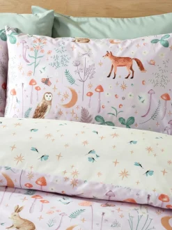 Catherine Lansfield*Catherine Lansfield Enchanted Twilight dekbedovertrek met dierenprint en kussensloop Lila