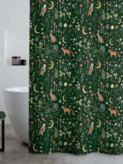 Catherine Lansfield*Catherine Lansfield Enchanted Twilight Animal Shower Curtain Donkergroen