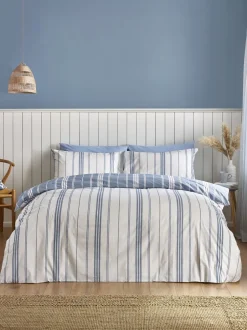 Catherine Lansfield|Catherine Lansfield Harbour Stripe Reversible Duvet Cover Set