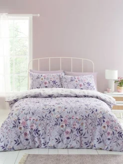Catherine Lansfield*Catherine Lansfield Isadora Floral Reversible Duvet Cover Set Lila