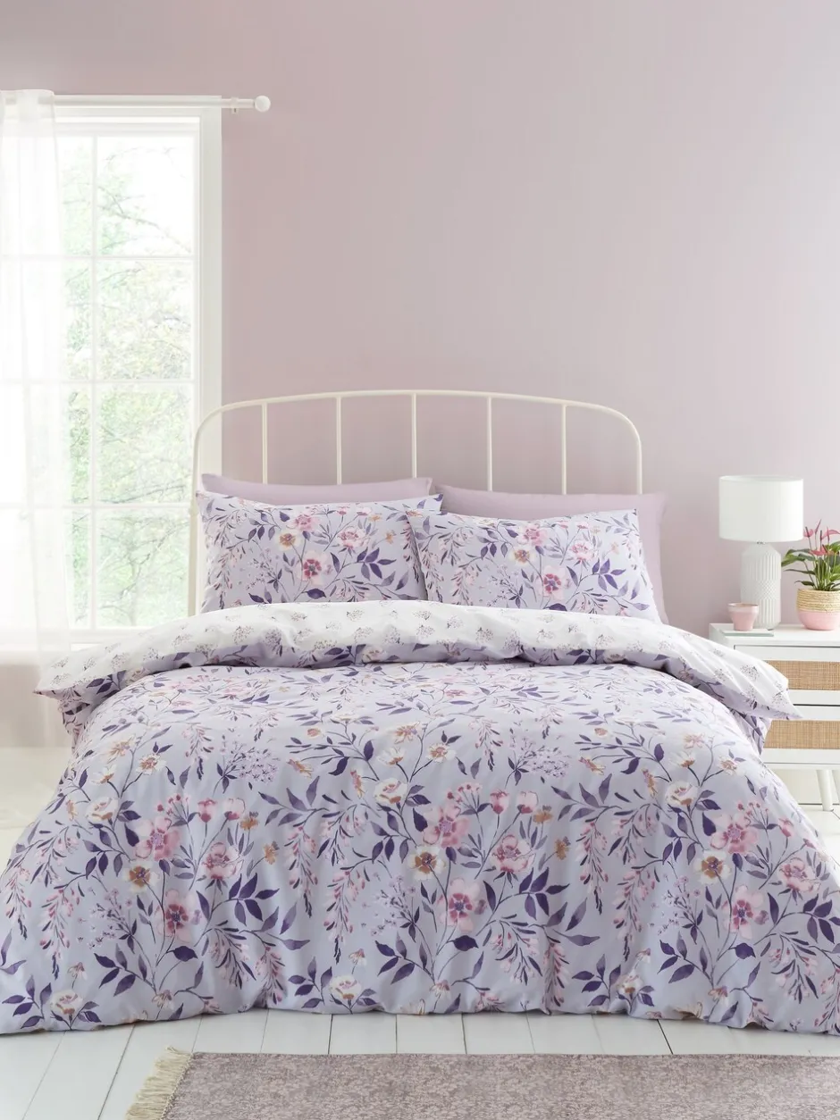 Catherine Lansfield*Catherine Lansfield Isadora Floral Reversible Duvet Cover Set Lila