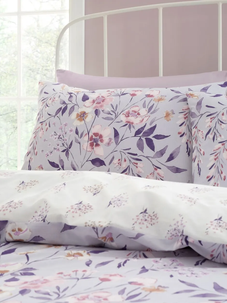 Catherine Lansfield*Catherine Lansfield Isadora Floral Reversible Duvet Cover Set Lila