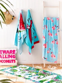 Catherine Lansfield*Catherine Lansfield katoenen strandhanddoek met flamingoprint