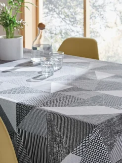 Tafellinnen En Placemats *Catherine Lansfield Larsson Geo 100% katoenen tafelkleed Grijs