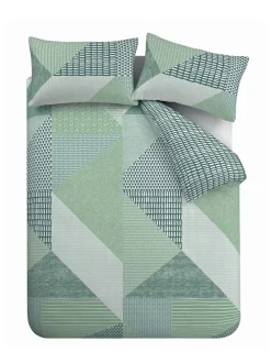 Catherine Lansfield*Catherine Lansfield Larsson set van dekbedovertrek en sloop met geometrische print