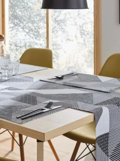 Tafellinnen En Placemats *Catherine Lansfield Larsson set van 2 afwasbare placemats van 100 katoen Grijs