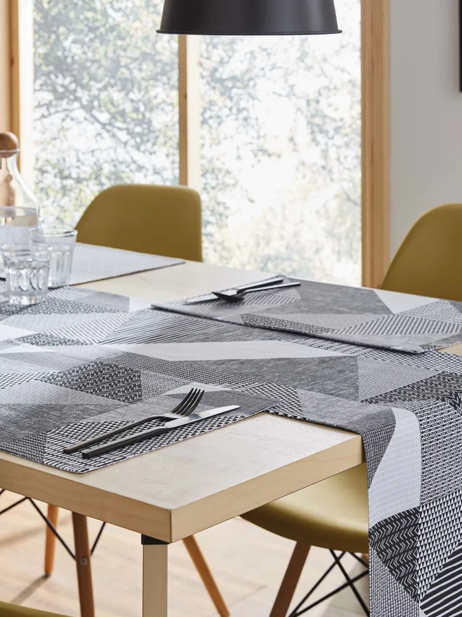 Tafellinnen En Placemats *Catherine Lansfield Larsson set van 2 afwasbare placemats van 100 katoen Grijs