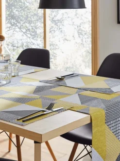 Tafellinnen En Placemats *Catherine Lansfield Larsson set van 2 afwasbare placemats van 100 katoen Geel