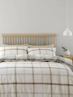Catherine Lansfield*Catherine Lansfield Omkeerbare Supersoft 100% Geborstelde Katoenen Ruit Dekbedovertrekset