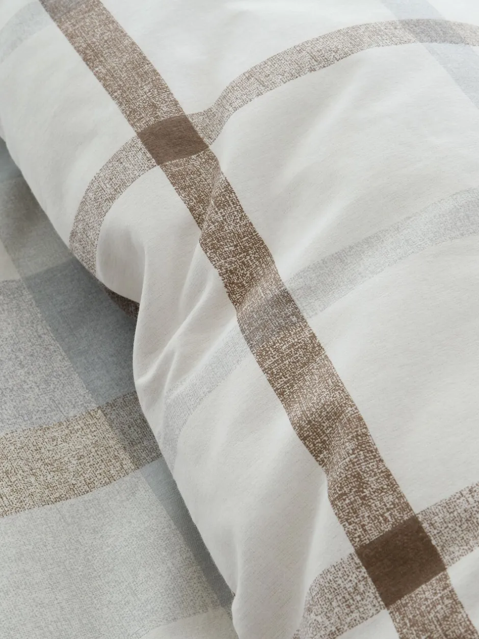 Catherine Lansfield*Catherine Lansfield Omkeerbare Supersoft 100% Geborstelde Katoenen Ruit Dekbedovertrekset
